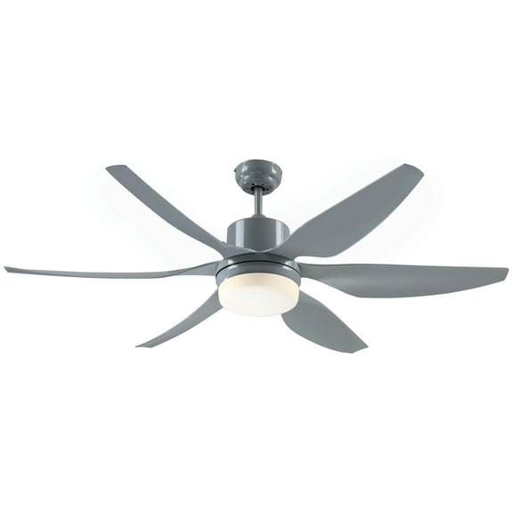 Homiyad 52" Reversible Indoor Ceiling Fan with Light, Modern Mount LED Lighting Fan with Remote Control, for Bedroom, and Living Room, Gray