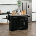 thumbnail image 1 of HOMCOM Rolling Kitchen Island Cart with Cabinets and Drawers, Black, 1 of 10