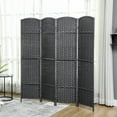 thumbnail image 1 of HOMCOM Room Divider, 4 Panel Folding Privacy Screen, 5.6' Tall Freestanding Partition for Home Office, Bedroom, Charcoal Gray, 1 of 9