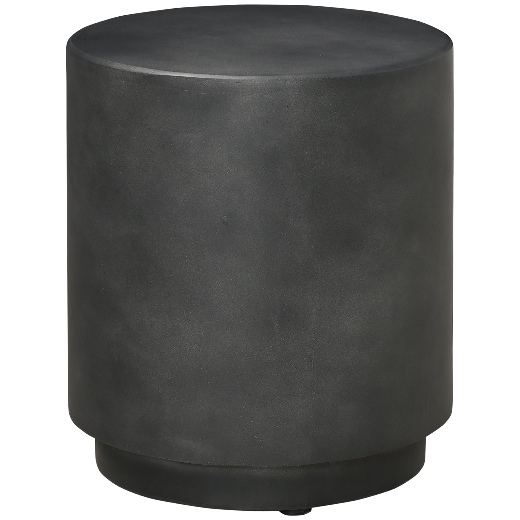 Round Side Table, Lightweight Accent Table with Concrete Finish