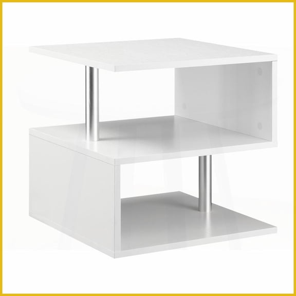 HOMCOM S-Shaped Modern Coffee Table, 20" Space-Saving Easy-Clean, for Living Room Bedroom