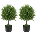 thumbnail image 1 of HOMCOM Set of 2 Decorative Artificial Plants, Cedar Topiary Trees in Pots, 1 of 8