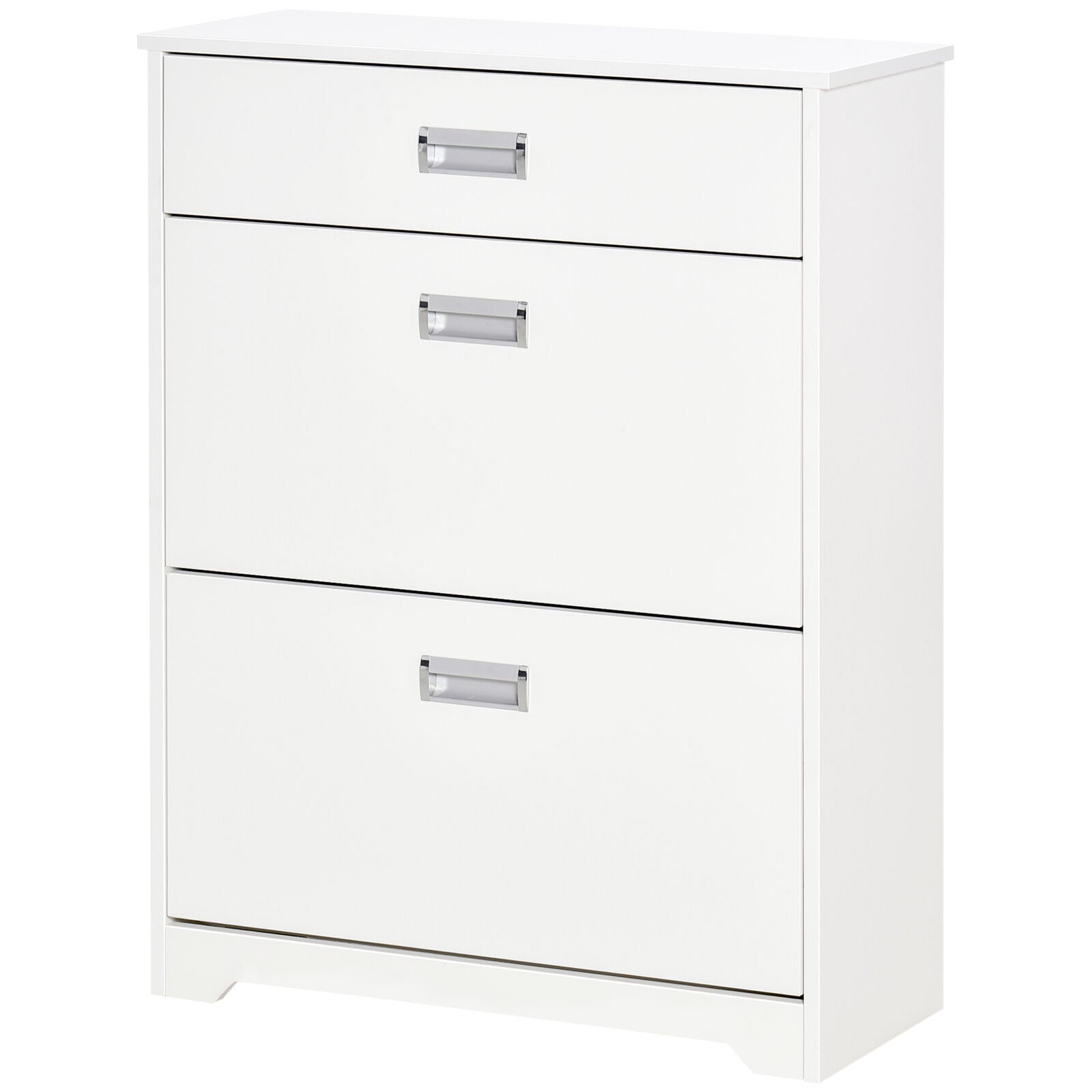 Homcom Shoe Storage Cabinet With 2 Flip Drawers And Open Compartment,  Adjustable Shelves For Entryway Or Hallway : Target