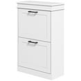 thumbnail image 1 of HOMCOM Shoe Cabinet with 2 Flip Drawers for 10 Pairs of Shoes, White, 1 of 8
