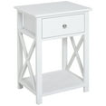 thumbnail image 1 of HOMCOM Side Table, Farmhouse End Table with Storage Drawer for Living Room, White, 1 of 8