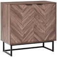 thumbnail image 1 of HOMCOM Sideboard Buffet Cabinet, Chevron Double Door Kitchen Cabinet, Accent Cabinet with Adjustable Shelf, Walnut, 1 of 6