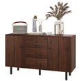 thumbnail image 1 of HOMCOM Retro Sideboard with 2 Cabinets 3 Drawers, Buffet Table Rustic Brown, 1 of 8