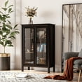 thumbnail image 1 of HOMCOM Sideboard Buffet Cabinet, Kitchen Storage Cabinet, Accent Cabinet with Double Glass Doors and Adjustable Shelves, Brown, 1 of 9