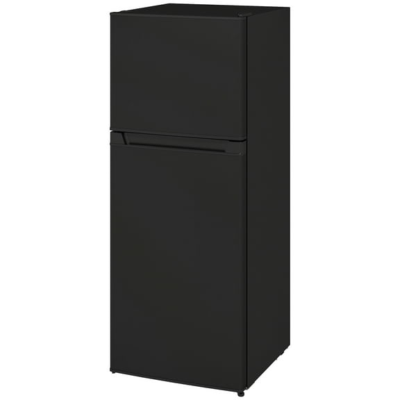 HOMCOM Small Fridge with Freezer, 4 Cu Ft Refrigerator with Shelves, Black