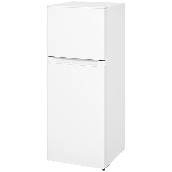 HOMCOM Small Fridge with Freezer, 4 Cu Ft Refrigerator with Shelves, White
