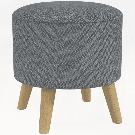 HOMCOM Storage Ottoman - Round Stool with Cushioned Top & Gray, Offering Hidden Storage & Versatile Use