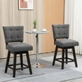 thumbnail image 1 of HOMCOM Swivel Bar Stools Set of 2 Fabric Tufted Counter Height Bar Stools, 1 of 9