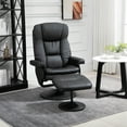 thumbnail image 1 of HOMCOM Swivel Recliner with Ottoman Reclining Chair and Footrest, Black, 1 of 9
