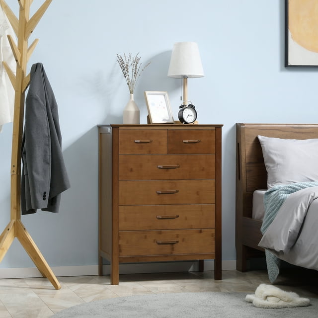 Tall Dresser for Bedroom, 6 Drawer Dresser, Chest of Drawers