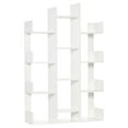 thumbnail image 1 of Homiyad Tree Bookshelf, Modern Freestanding Bookcase with 13 Open Shelves, Display Unit for Living Room, Study or Office, White, 1 of 8
