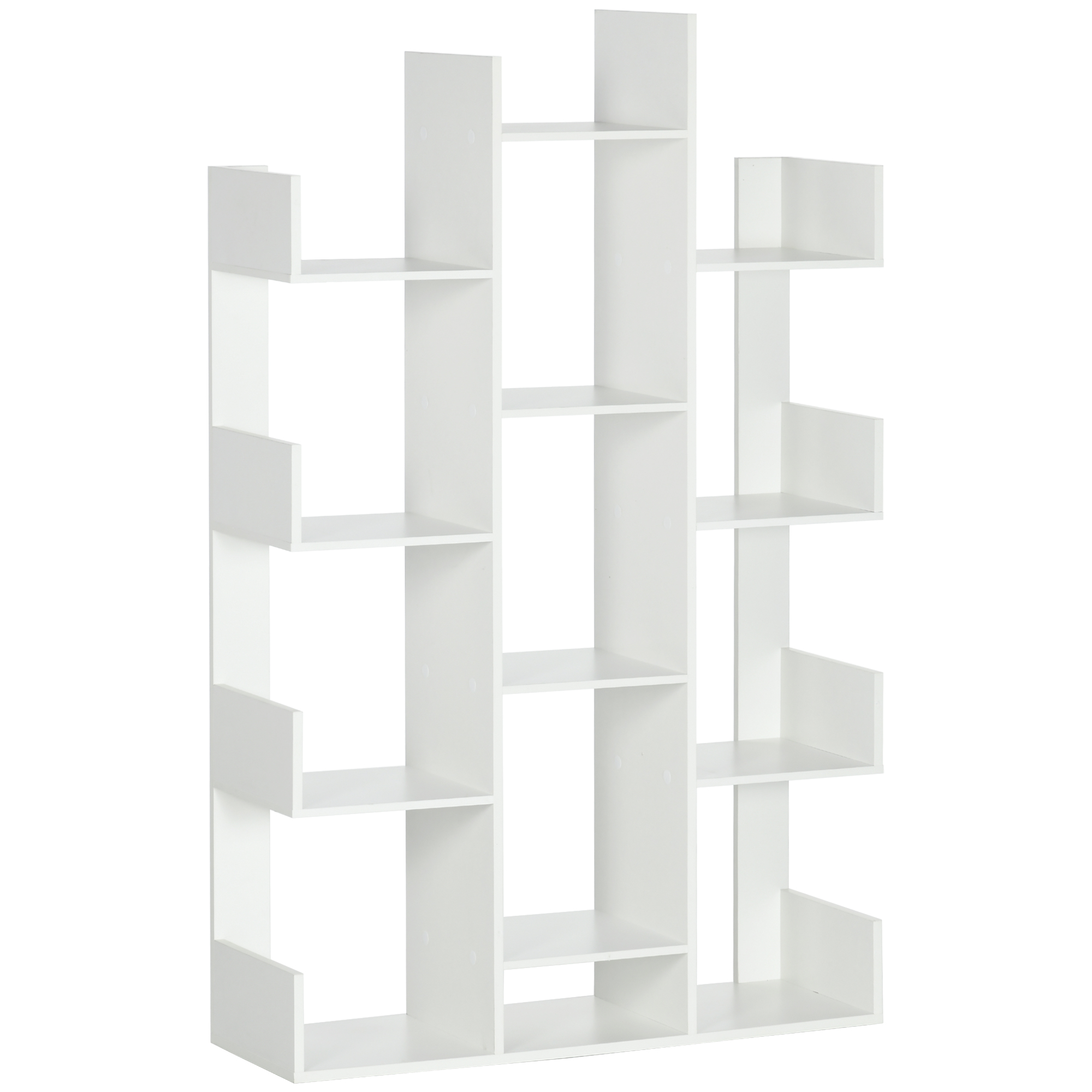 Tree Bookshelf, Modern Freestanding Bookcase with 13 Open