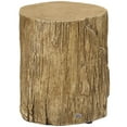 thumbnail image 1 of HOMCOM Tree Stump Stool, Decorative Side Table with Round Tabletop, Concrete End Table with Wood Grain Finish, for Indoors and Outdoors, Natural, 1 of 8