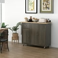 thumbnail image 1 of HOMCOM Triple-Cabinet Rolling Kitchen Island on Wheels, Kitchen Cart, 1 of 10