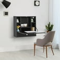 thumbnail image 1 of HomCom Wall Mounted Writing Computer Desk Workstation with Foldable Space Saving Design & Ample Interior Storage, 1 of 9