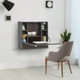 thumbnail image 1 of HOMCOM Wall Mounted Desk with Storage Shelves, Floating Desk with Foldable Tabletop, Space Saving Computer Writing Table for Home Office, 23.5 x 6 x 19.75 Inch, Coffee, 1 of 9