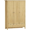 thumbnail image 1 of HOMCOM Wardrobe Closet with 3 Doors and 2 Drawers Bedroom Armoire Natural, 1 of 8