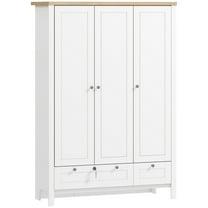 HOMCOM Wardrobe Closet with 3 Doors and 2 Drawers Bedroom Armoire White
