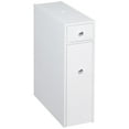 thumbnail image 1 of HOMCOM Wooden Narrow Modern Bathroom Furniture Cabinet, White, 1 of 2