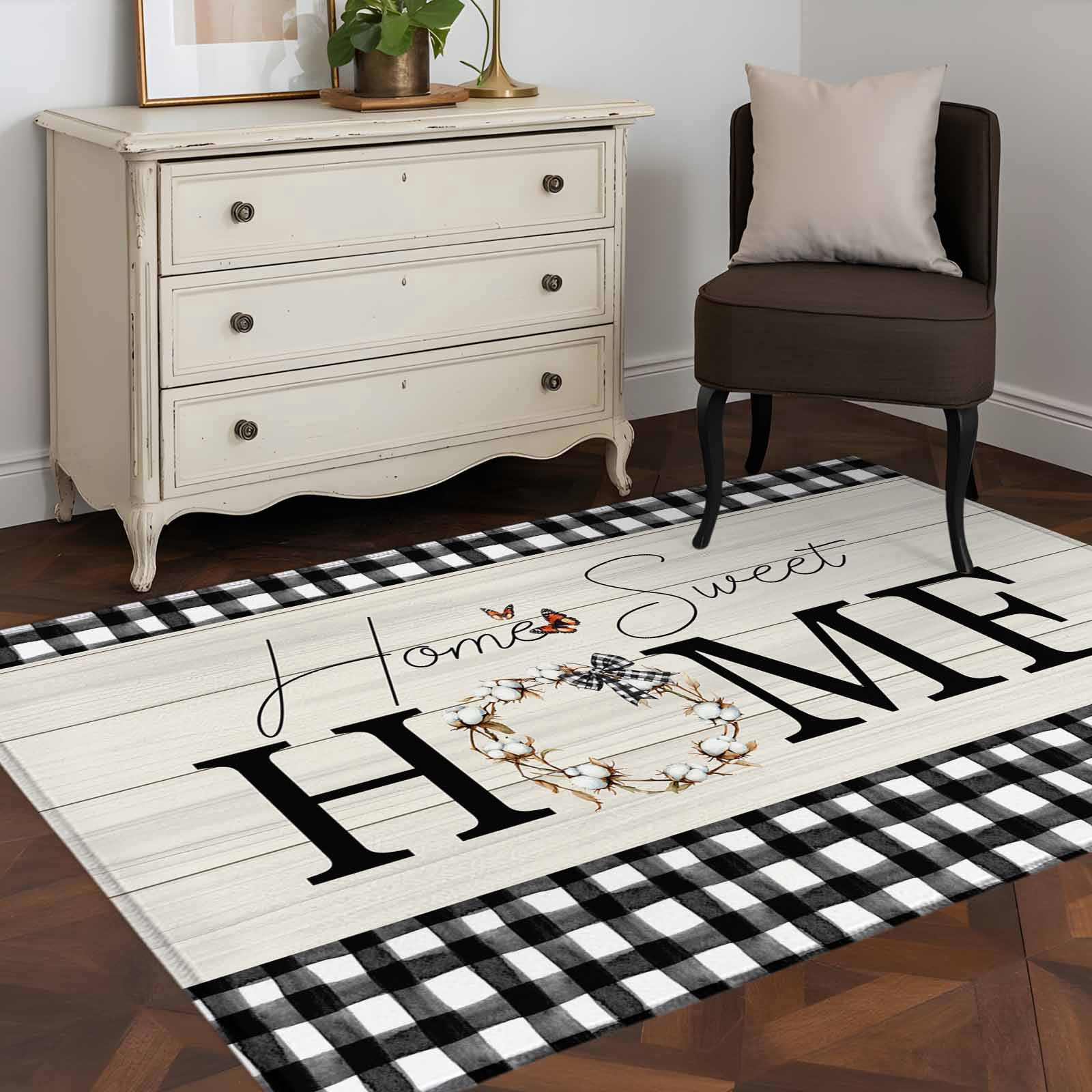 HOME 4x6 Rug for Dining Table for 4 People Under Table, Farmhouse ...