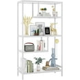 HOME BI Geometric Bookshelf, Tall Modern Bookcase, Industrial Metal