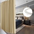 thumbnail image 1 of Blackout Room Divider Curtains with Flexible Track Ceiling/Wall Mount, Extra Wide Floor to Ceiling Curtains with Hooks for Bedroom/Study/Living Room, Biscotti Beige, W120 x L84, 1 Panel, 1 of 13