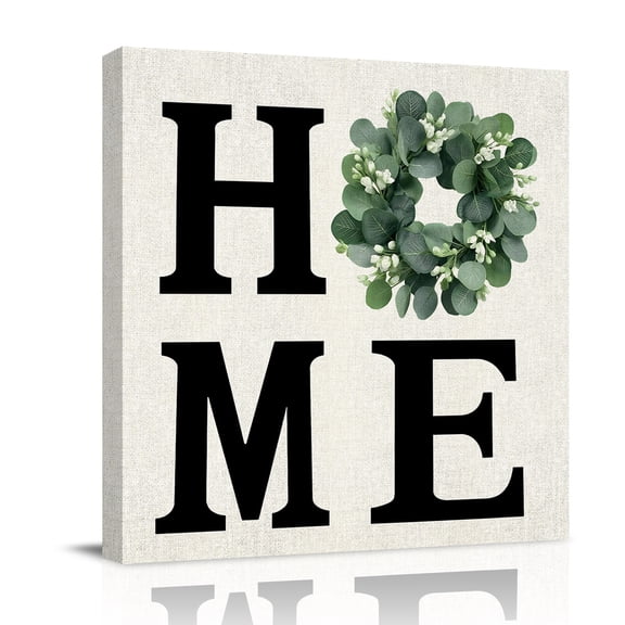 HOME Canvas Wall Art for Living Room, Vintage Linen Bottom Poster Print Painting for Bedroom Office Home Decoration Wall Pictures Prepare To Hang 8"x8"