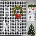 thumbnail image 1 of HOME Christmas Wreath Shower Curtains for Bathroom, Bow Retro Black And White Check Waterproof Fabric Shower Curtain for Bathroom Bathtub Decoration, Machine Washable, 72"x72", 1 of 9