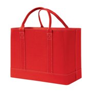 Home District File Organizer Tote Faux Leather Letter Size, File & Paper Sorter & Organizer, Red