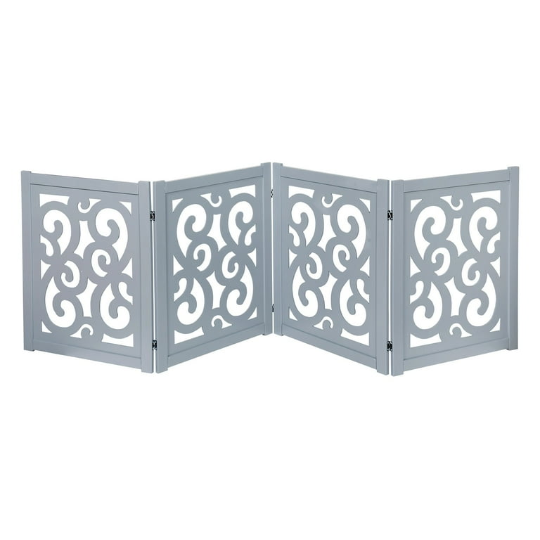 HOME DISTRICT Dog Gate Freestanding Pet Gate 4 Panel 3 Panel Pet Gate for Dogs Folding Dog Gate Quadfold Trifold Pet Gate for Small Dogs