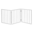 thumbnail image 1 of HOME DISTRICT Dog Gate Freestanding Pet Gate 4-Panel & 3 Panel Pet Gate for Dogs Folding Dog Gate Quadfold & Trifold Pet Gate for Small Dogs Decorative Pet Gate for Dogs Indoor, White Slat 54" x 24", 1 of 8