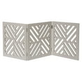 thumbnail image 1 of HOME DISTRICT Dog Gate Freestanding Pet Gate 4-Panel & 3 Panel Pet Gate for Dogs Folding Dog Gate Quadfold & Trifold Pet Gate for Small Dogs Decorative Pet Gate for Dogs Indoor, Gray Lattice 53" x 24", 1 of 7
