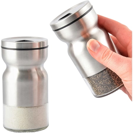 HOME EC Salt and Pepper Shakers Set With Adjustable Pour Holes