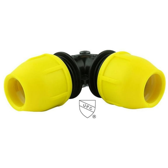 HOME-FLEX 1 in. IPS DR 11 Underground Yellow Poly Gas Pipe 90-Degree Elbow 18-406-010