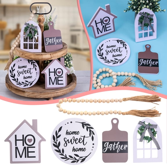 HOME Farm Window Crafts Desktop Layered Tray for Farmhouse Kitchen Desk and Idea