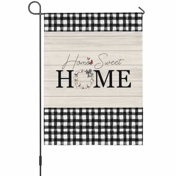HOME House Flags For Outdoor, Farmhouse Cotton Butterfly Small Double Side Yard Flags Weather Proof House Decor for Lawn Outside Holiday 28 x 40 Inches