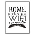 thumbnail image 1 of HOME IS WHERE THE WIFI CONNECTS AUTOMATICALLY SIGN METAL PLAQUE funny quote Size: 8 x 12 Inch, 1 of 4