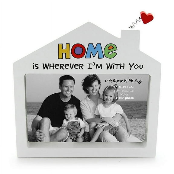 HOME IS WHEREVER I M WITH YOU ceramic frame by Our Name is Mud - 4x6