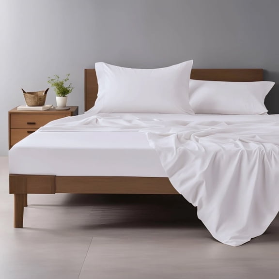 Home Prides 100% Cotton Queen Sheets Set, 300 Thread Count, Cool Soft Sateen 4-Piece Bedding Set, 15" deep pocket, OEKO-TEX Certified Bed Sheets, Pearl Ivory