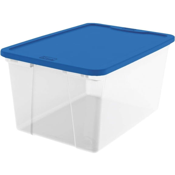 Home Prod Storage Storage Tote 3256CLBL.08 - Clear, Stackable - 56Qt Blue
