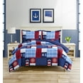 thumbnail image 1 of HOME RETREAT Nautical Patch Blue Ultra Soft Microfiber 3 Piece Comforter Bedding Set - King, 1 of 6