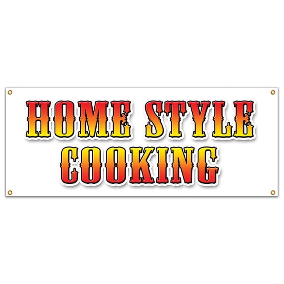 HOME STYLE COOKING BANNER SIGN comfort food turkey beef ham meatloaf