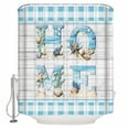 thumbnail image 1 of HOME Shower Curtain, 48" x 72", Beach Starfish Shell Blue Plaid Wood Grain Waterproof Bathroom Curtain Washable Shower Curtain Set with 12 Hooks, 1 of 6