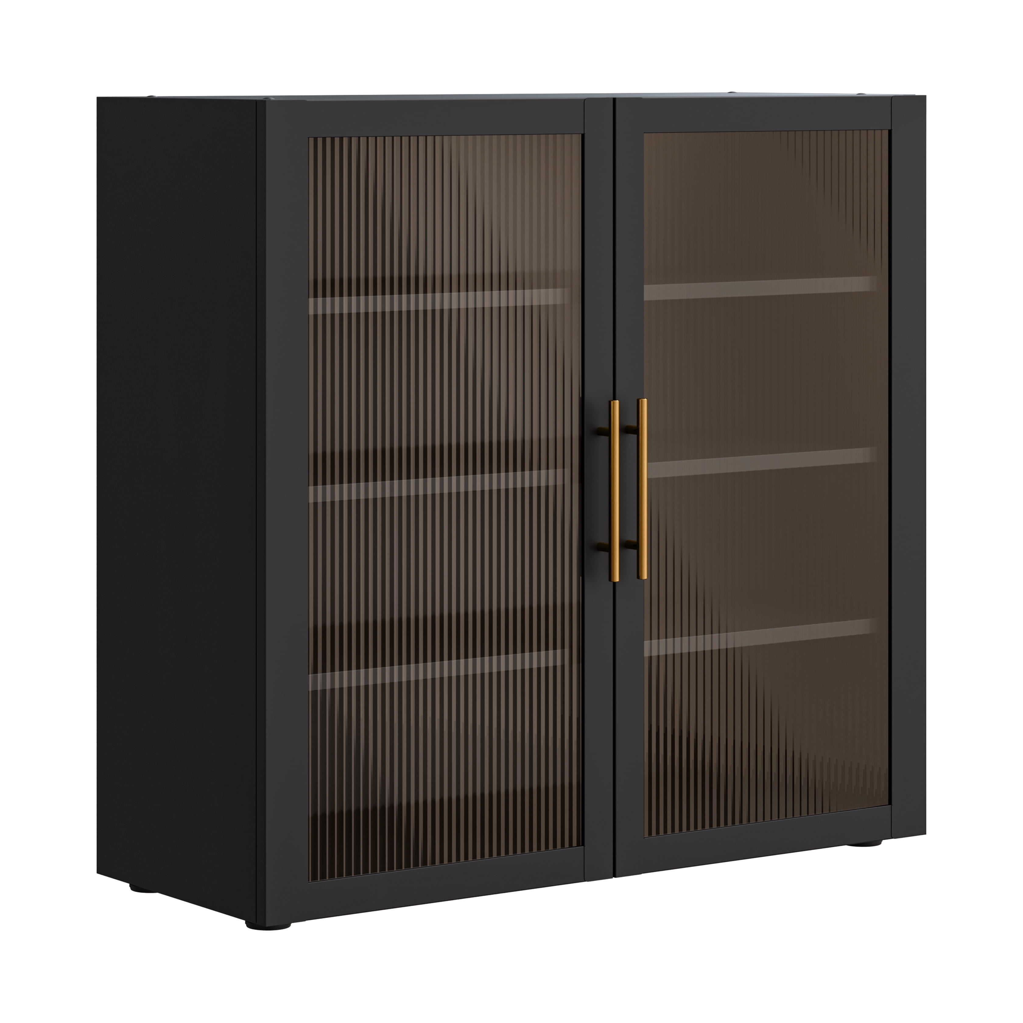 HOME Steel Storage Cabinet, Stackable Display Case, 36"W x 14"D, Black