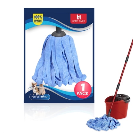 HOME TIMES 1 PCS Mop Refills Compatible with O-Cedar Microfiber Wet Mop, Reusable Mop Replacements for Wet and Dry Use (Blue, 1 Pack)