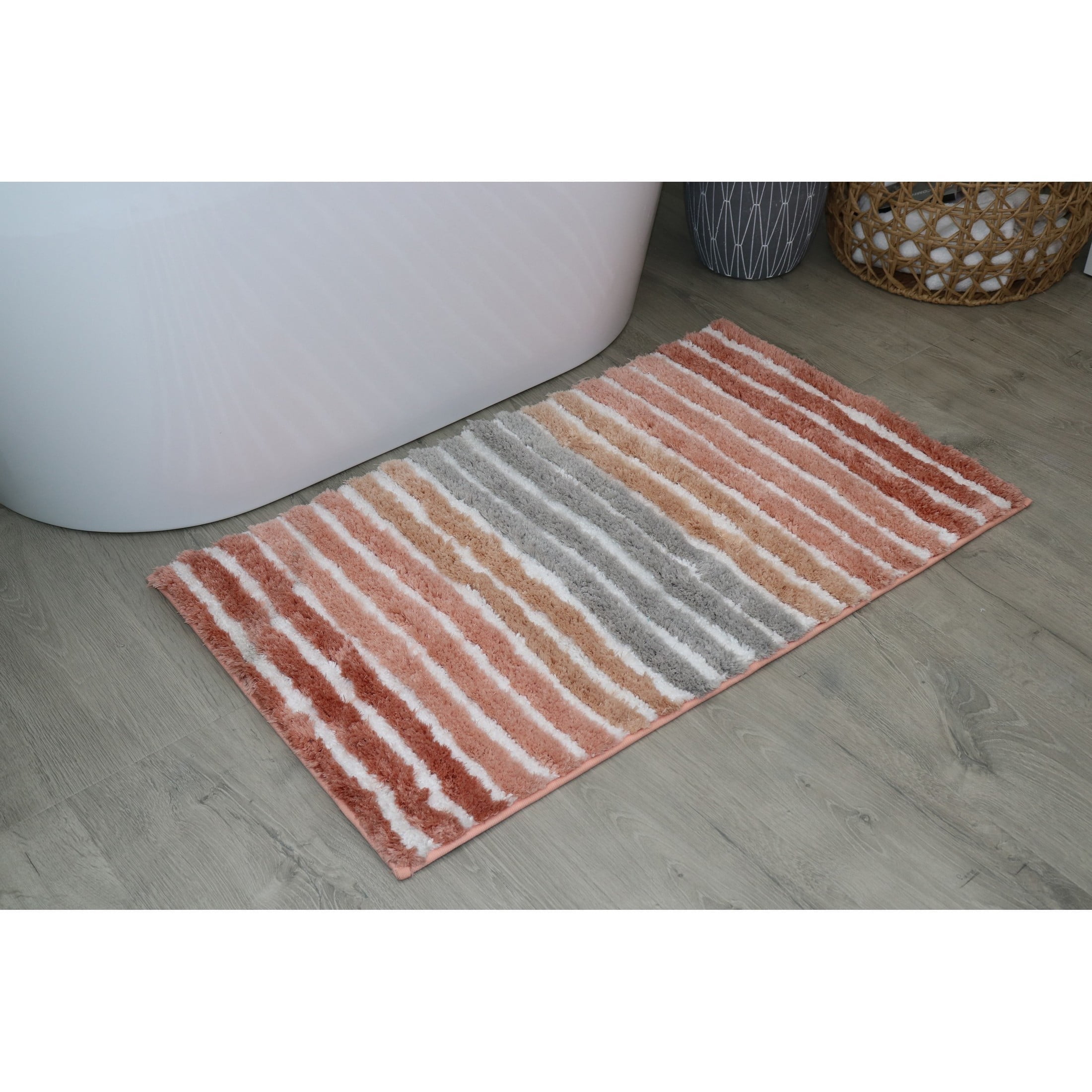 Bathroom Rugs, Extra Soft Absorbent Bath Rugs, Non-Slip, Quick Drying, Machine Washable, Plush Comfort for Bathroom Floor, Tub, Shower and Home Decor Accessories, 24x40, Coral